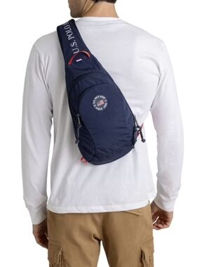 NWT U.S. Polo Assn. Navy Sling Bag - Casual Crossbody for Men & Women